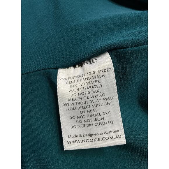 Nookie 'Estella' Green One Shoulder Ponte Gown Size S - Picture 5 of 5